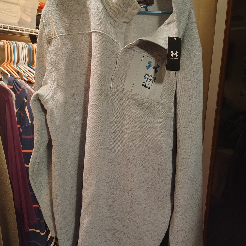 Under Armour Light Gray Henley Pullover